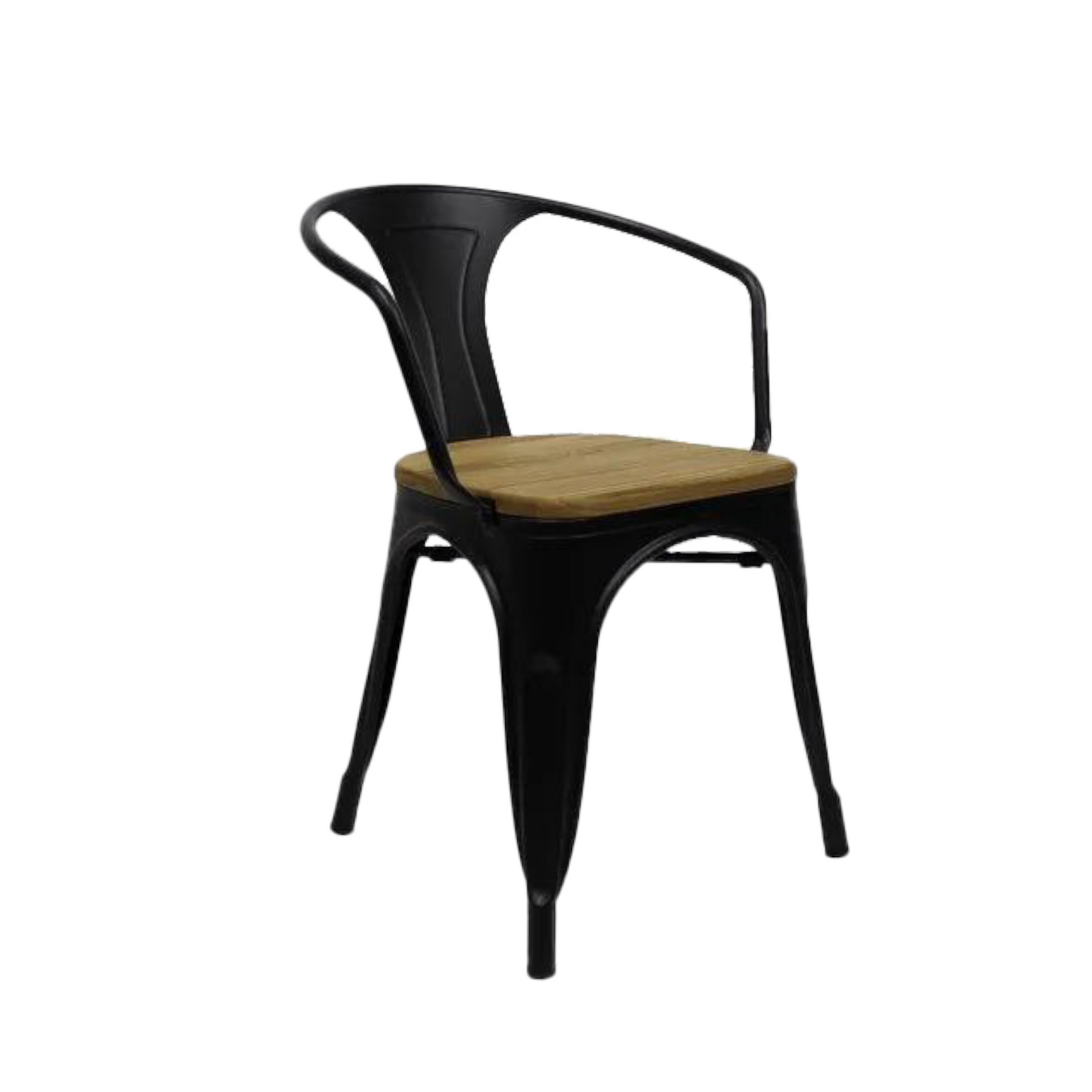 Metal Chair with Wooden Seat
