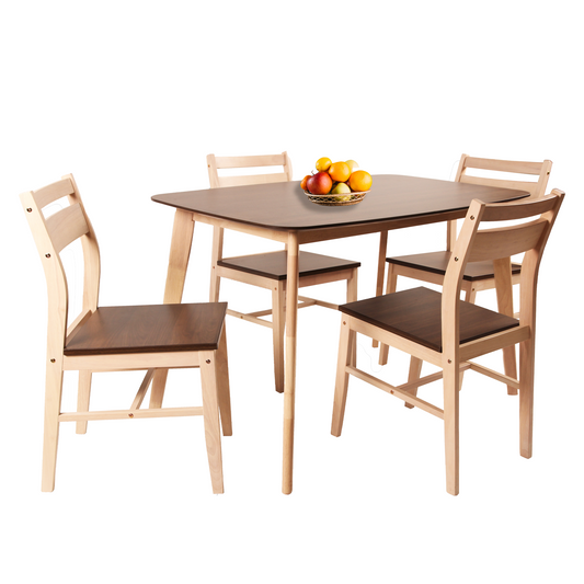 Elegant Zein Wood Dining Table with 4 Chairs