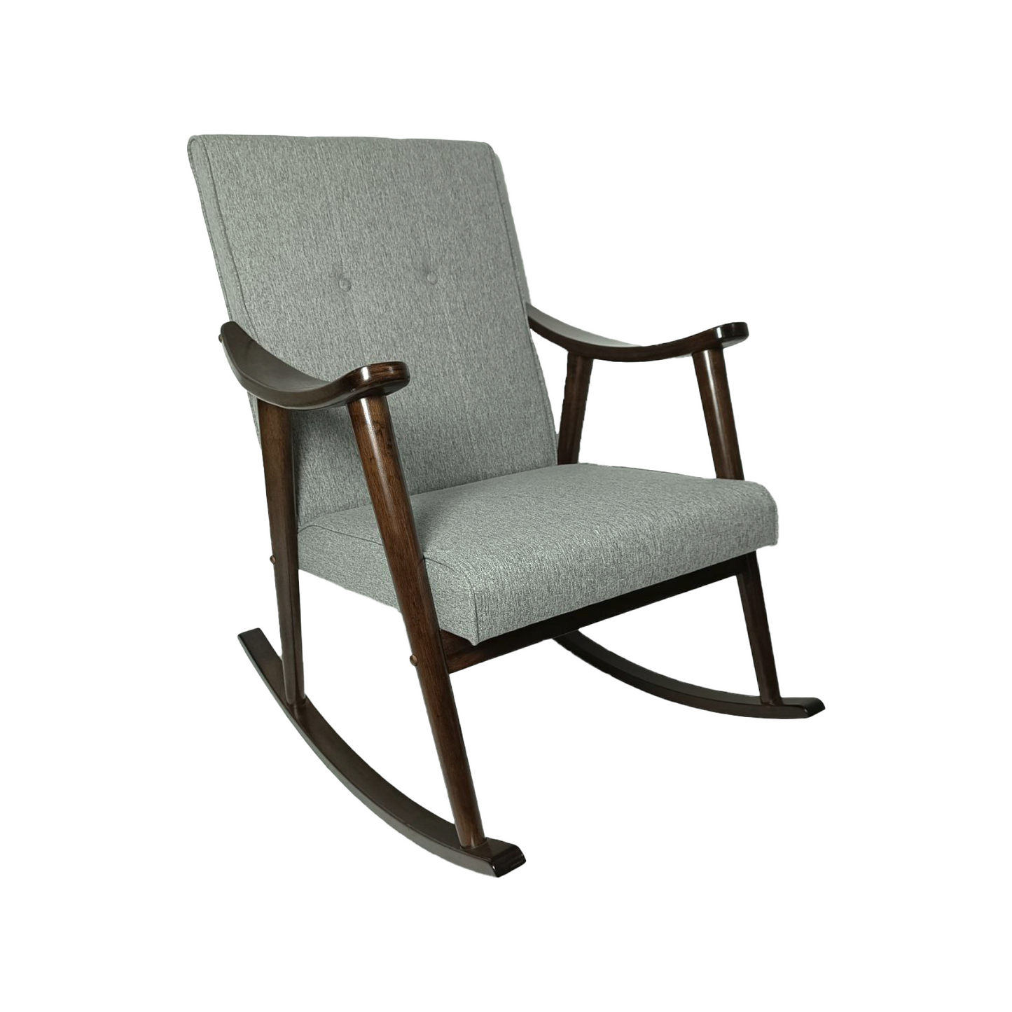 Wooden Rocking Chair – Fabric Seat Comfort