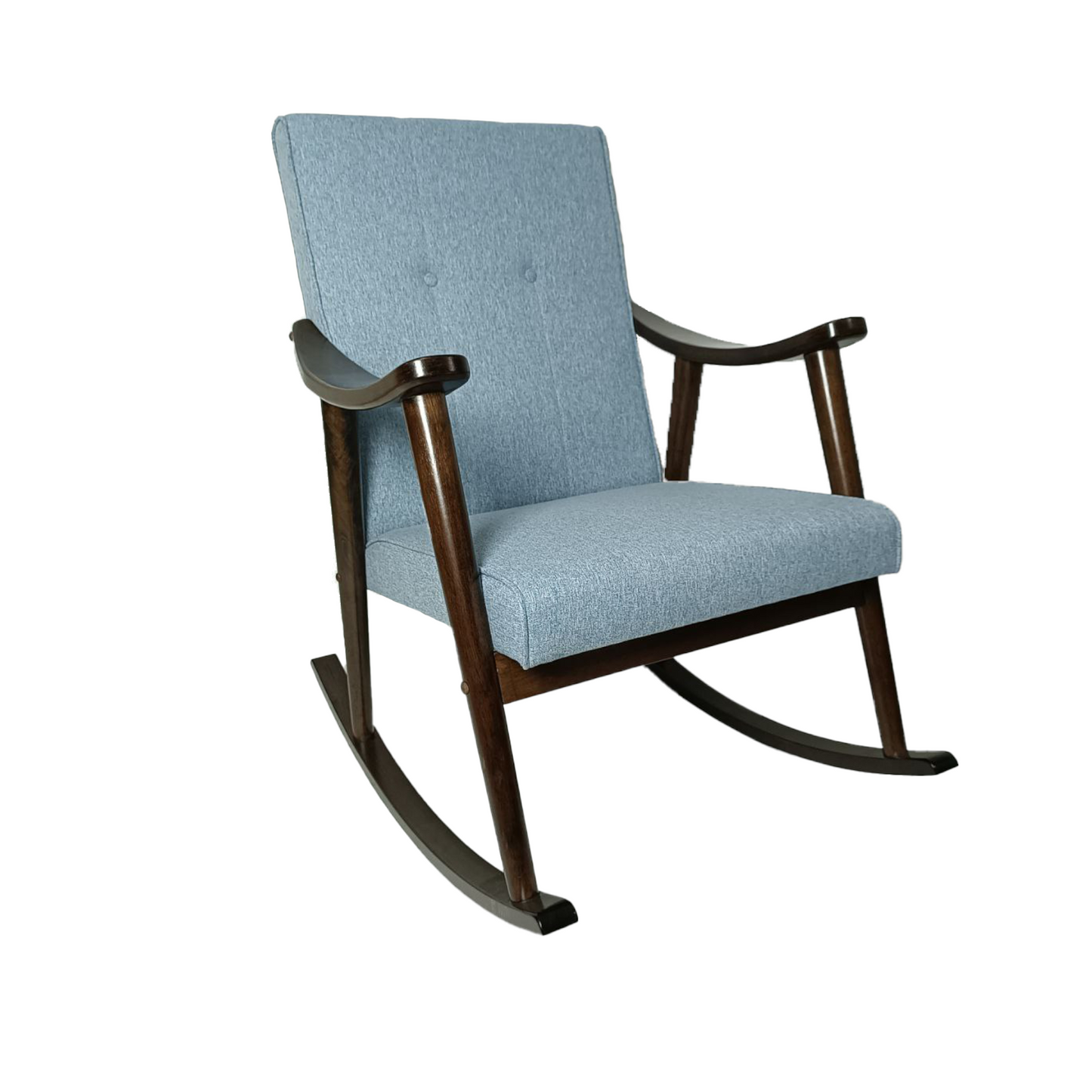 Wooden Rocking Chair – Fabric Seat Comfort