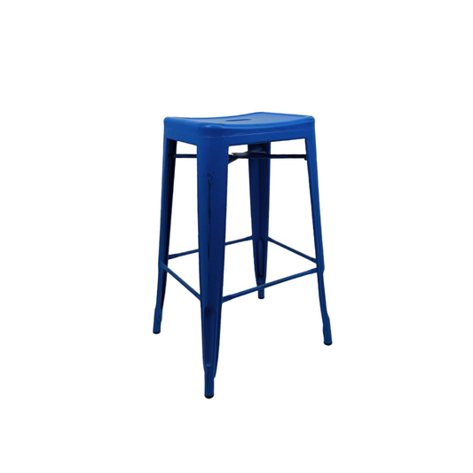 Wide Vintage Seat Metal Bar Stool – Backless